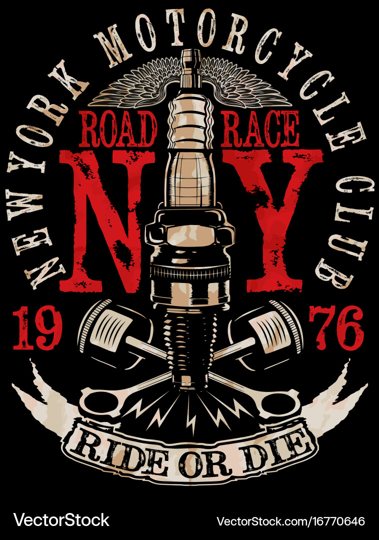 Vintage Motorcycle Emblem Logo Vector Image