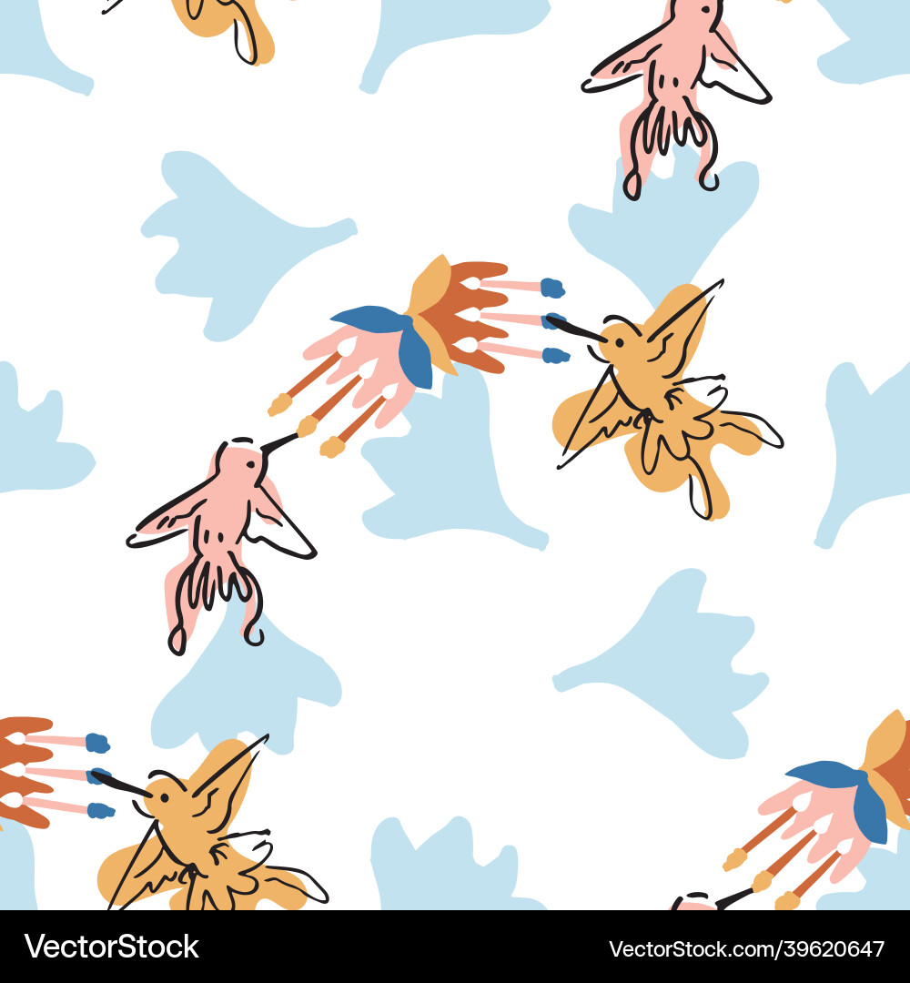 Abstract playful exotic humming bird shape pattern Abstract playful exotic humming bird shape pattern vector image