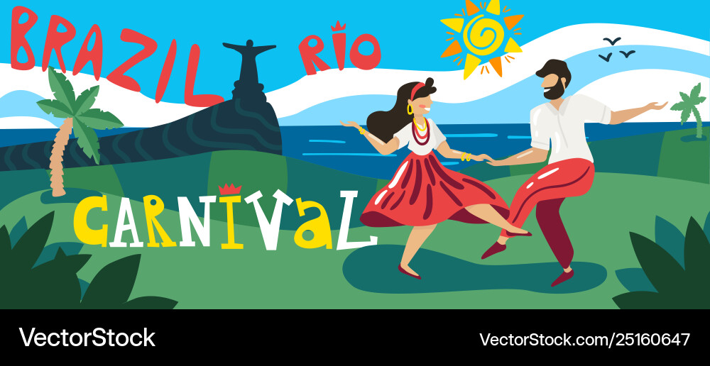 Brasilien Karneval horizontale Banner Brasilien Karneval horizontale Banner vektorbild