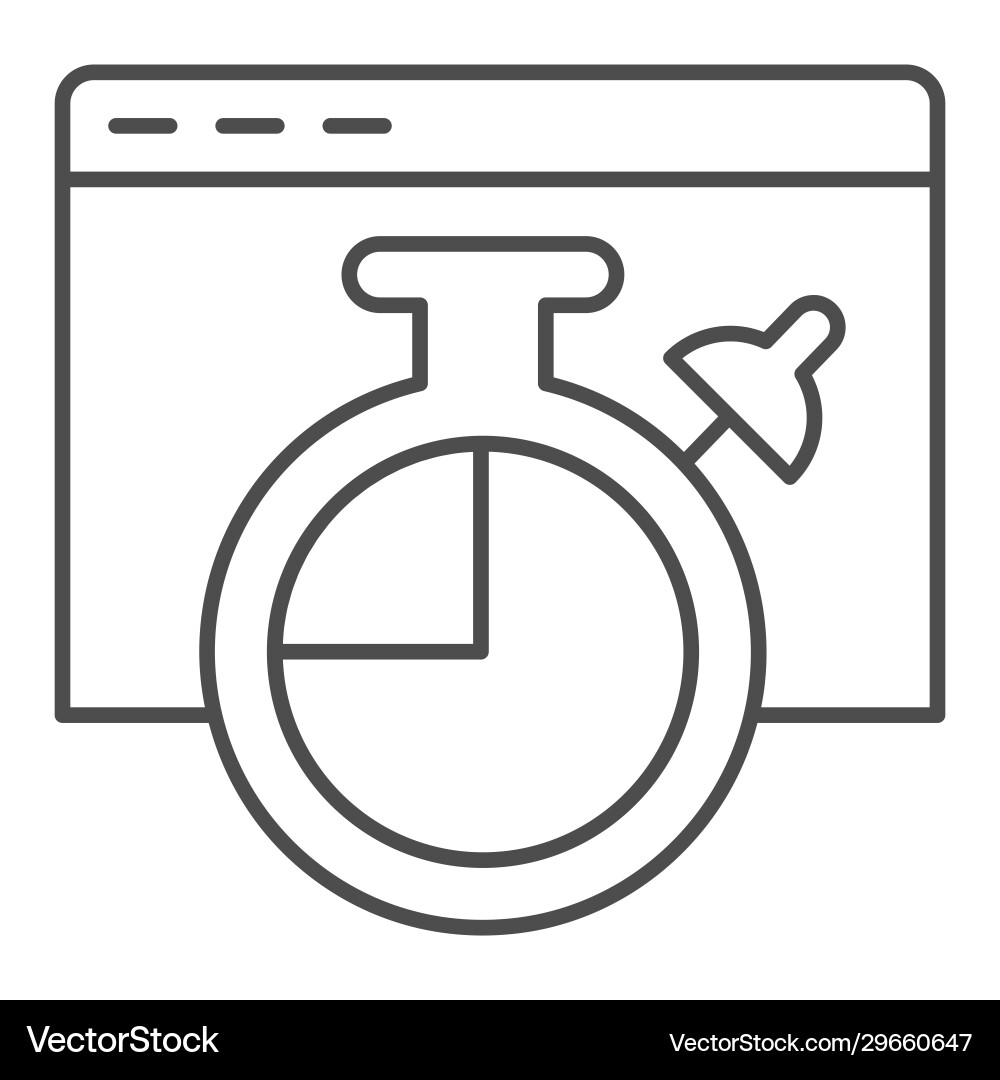 Connection speed window thin line icon web Connection speed window thin line icon web vector image