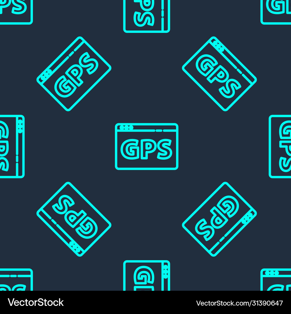 Green line gps device with map icon isolated Green line gps device with map icon isolated vector image