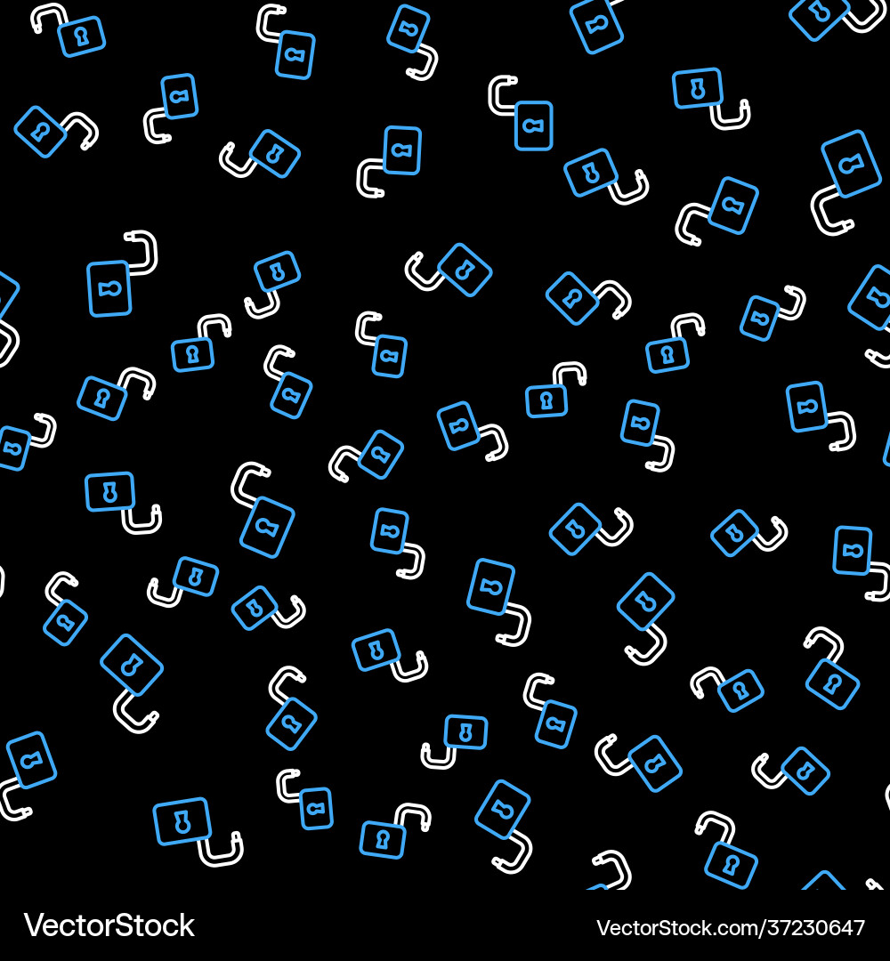 Line open padlock icon isolated seamless pattern Line open padlock icon isolated seamless pattern vector image