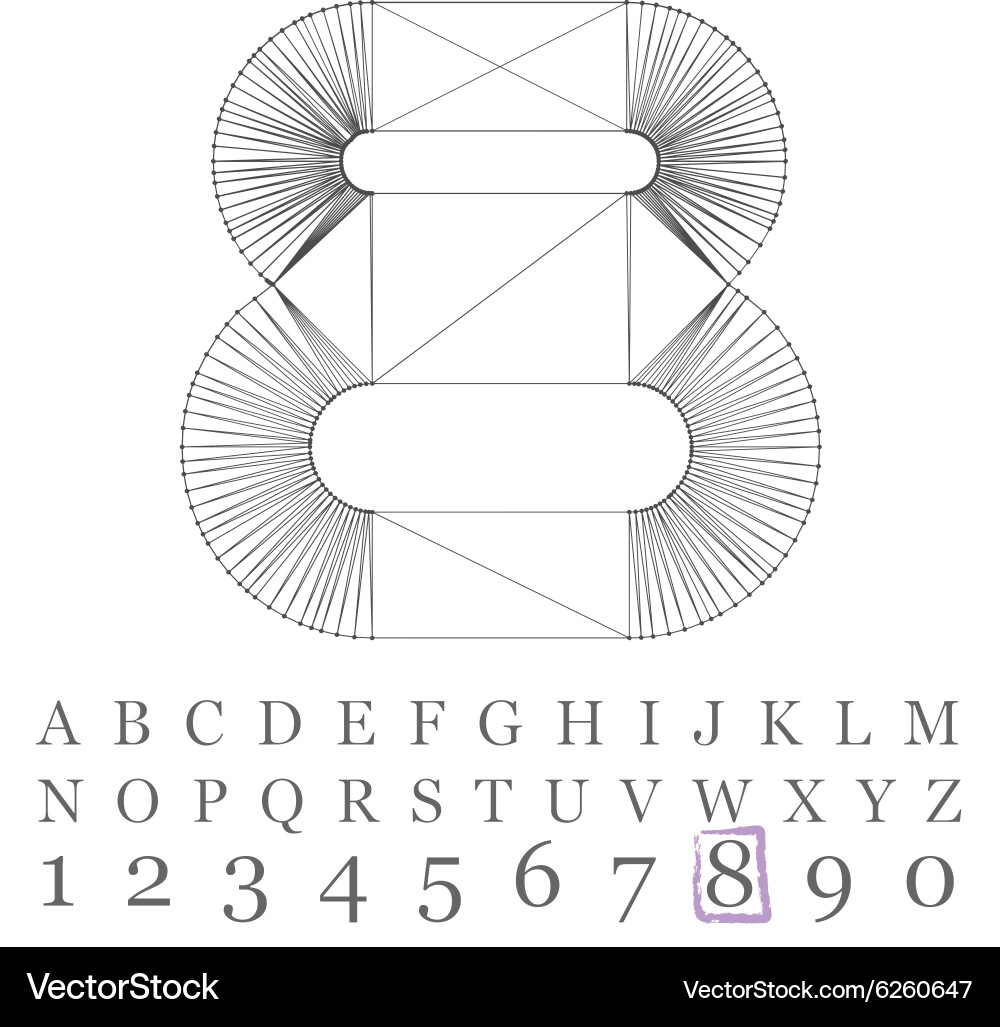 Low poly numbers font polygon number vector image