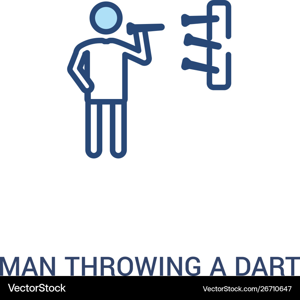 Man throwing a dart concept 2 colored icon simple Man throwing a dart concept 2 colored icon simple vector image