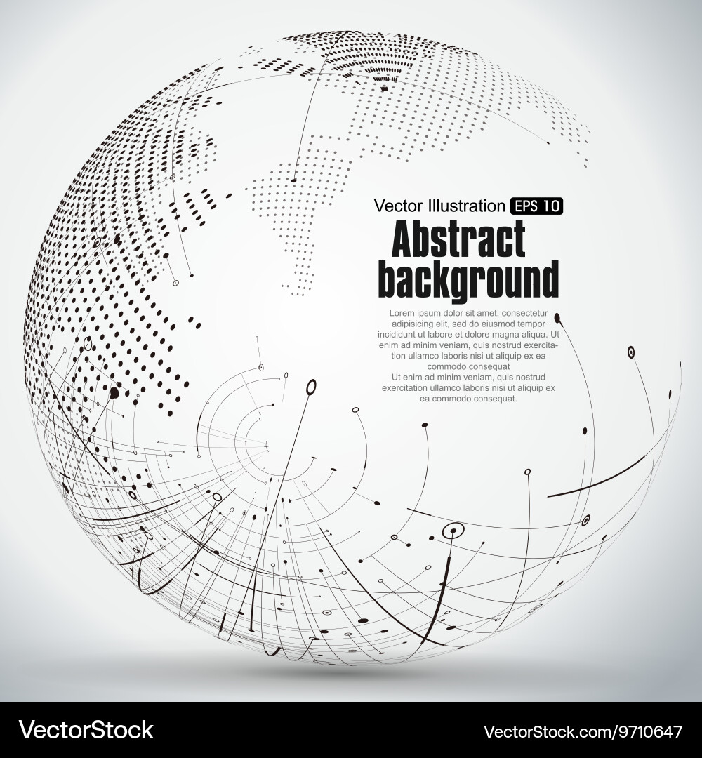 Point and curve constructed the sphere wireframe vector image
