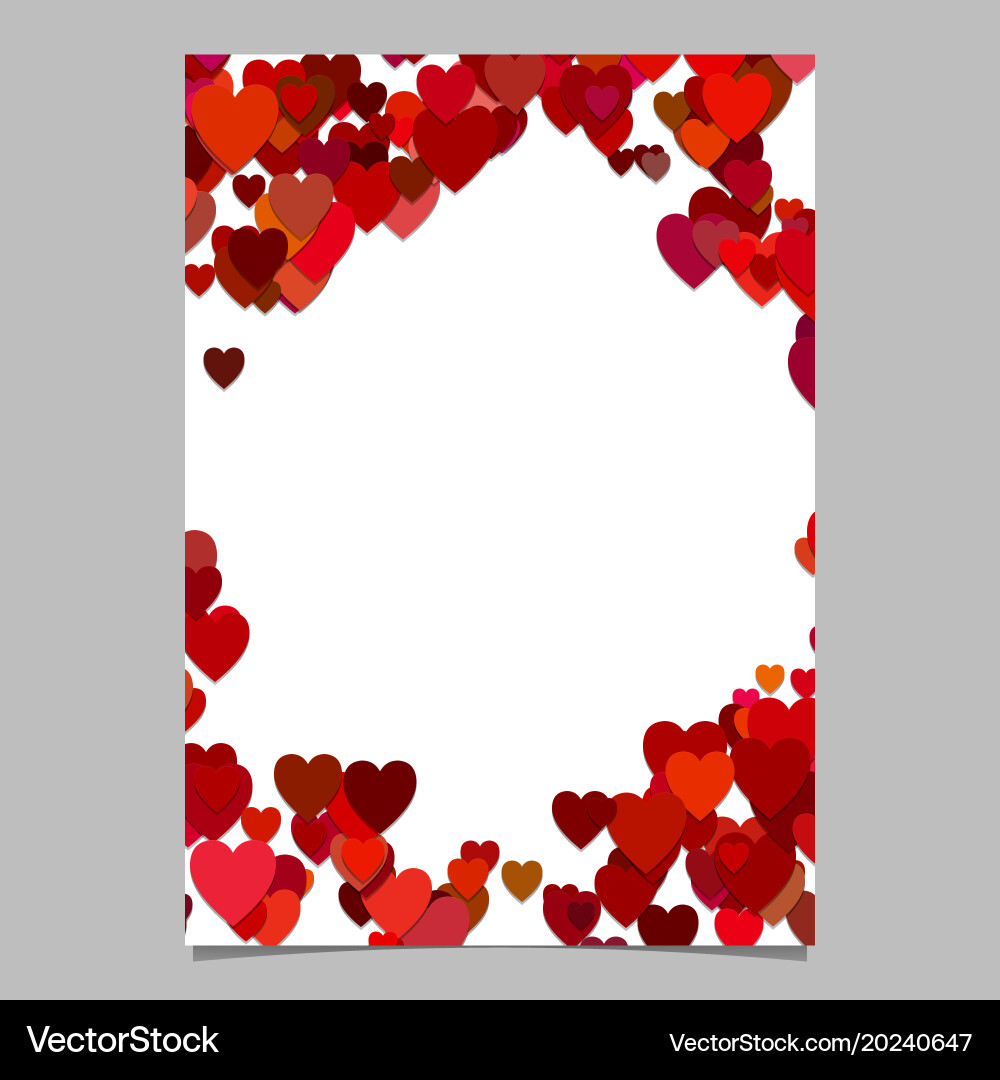 Red colored random heart page background design vector image
