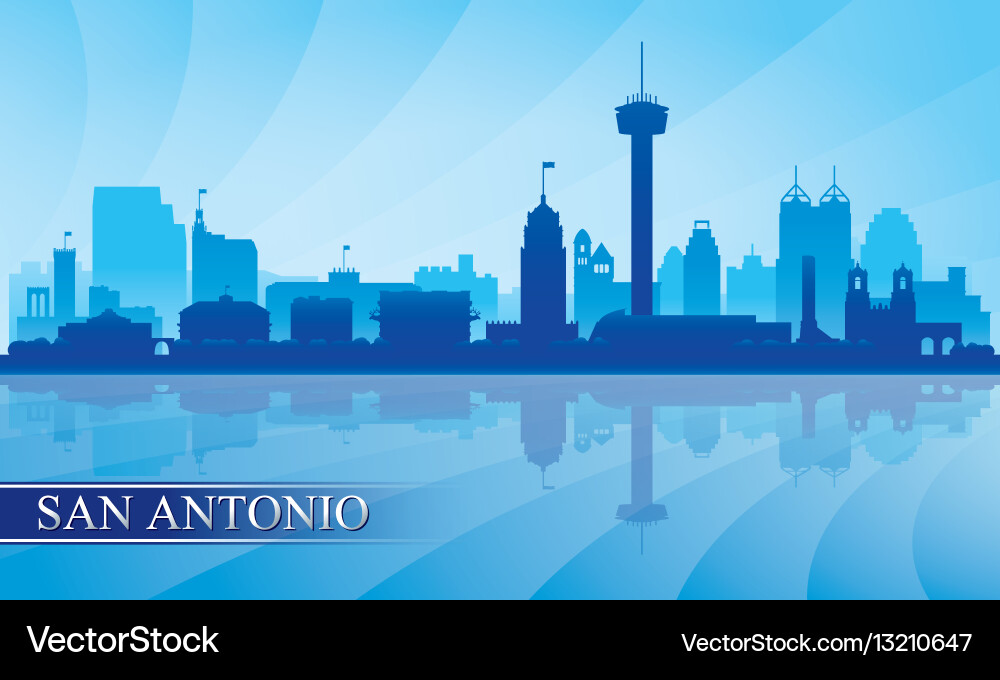 San Antonio Skyline Silhouette Vector Image