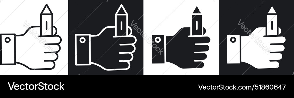 Self expression liner and solid icon set in black Vector Image