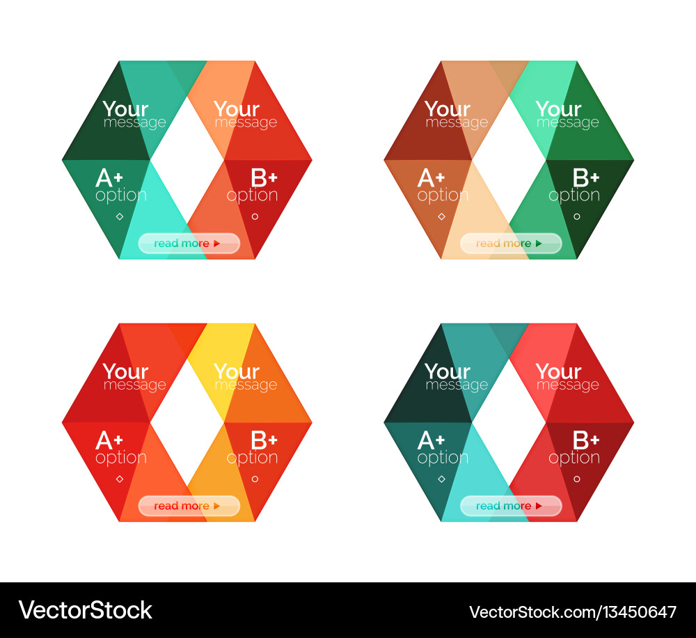 Set of color abstract arrow option infographic Vector Image