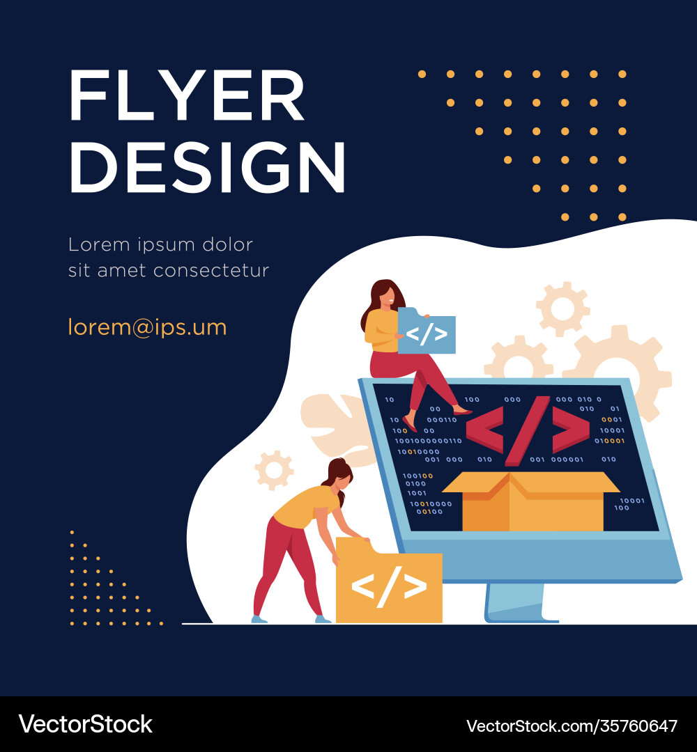 Tiny developers programming website for internet Vector Image