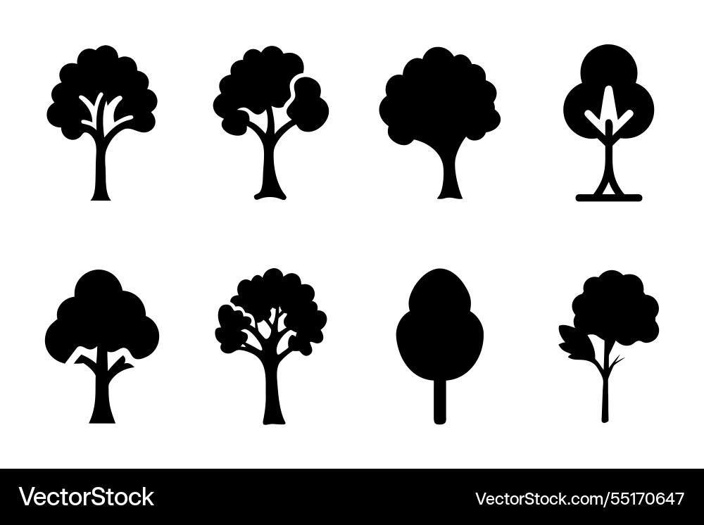 Tree icons set vector image