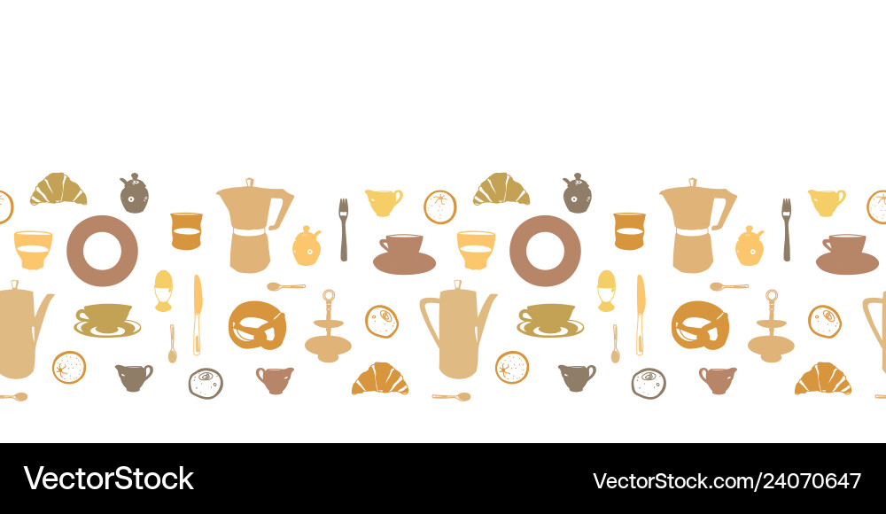 White boder with breakfast table Vector Image