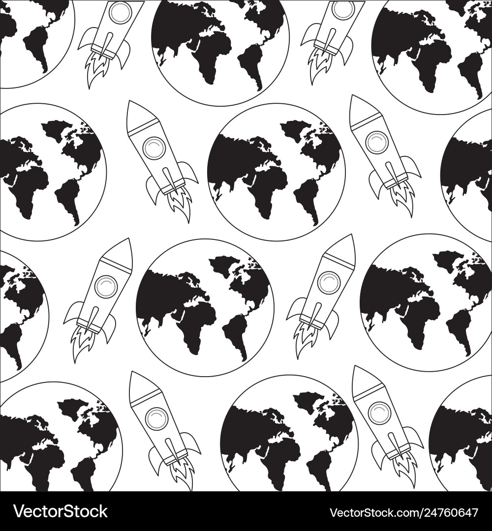 World rocket spaceship adventure progress pattern World rocket spaceship adventure progress pattern Vector Image