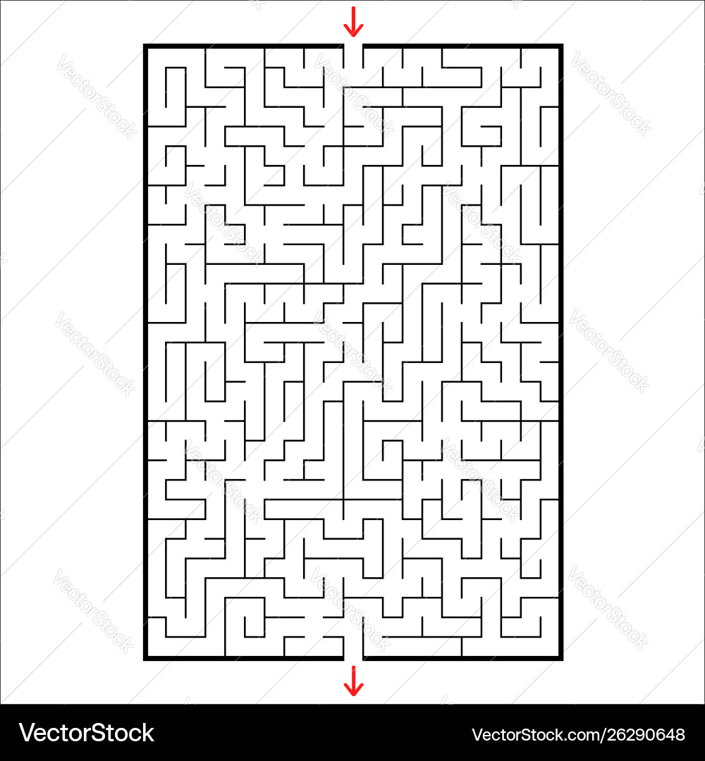 Abstract rectangular maze game for kids puzzle Abstract rectangular maze game for kids puzzle vector image