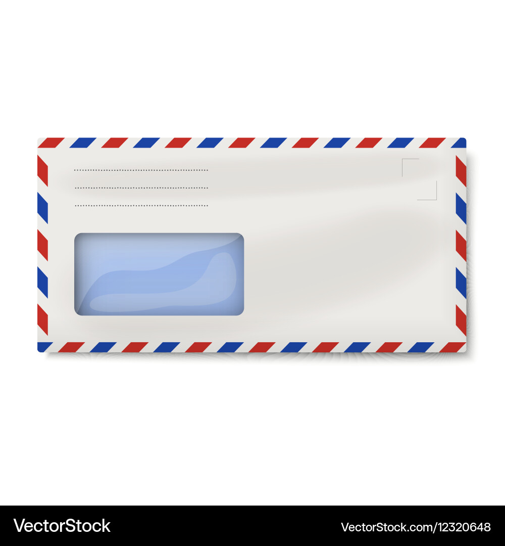 Air mail dl envelope with window for address Vector Image