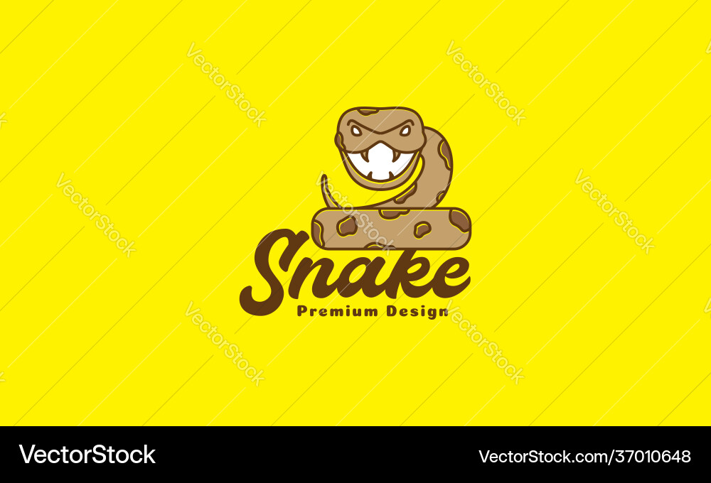Animal cartoon cute snake python logo symbol icon Vector Image