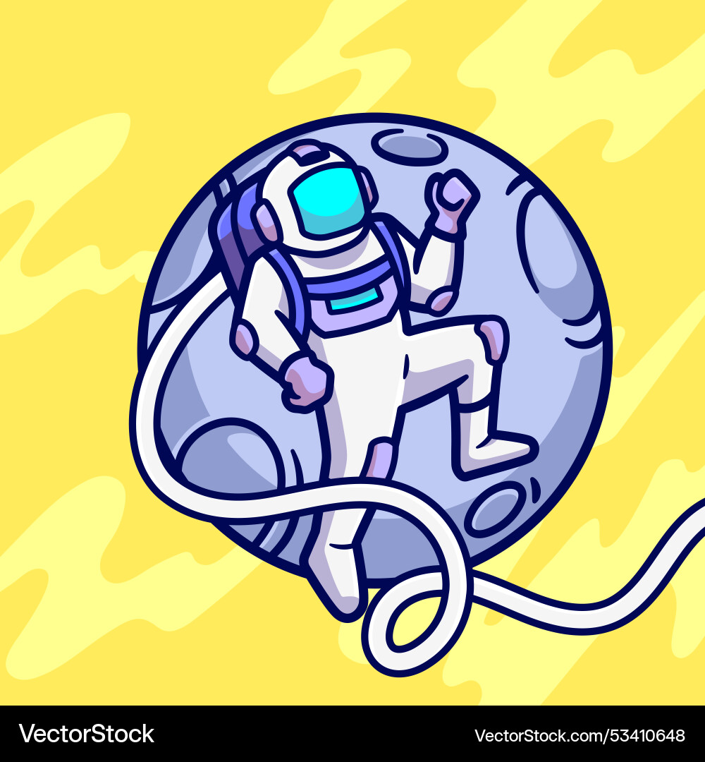 Astronaut floating in the moon character space Astronaut floating in the moon character space Vector Image