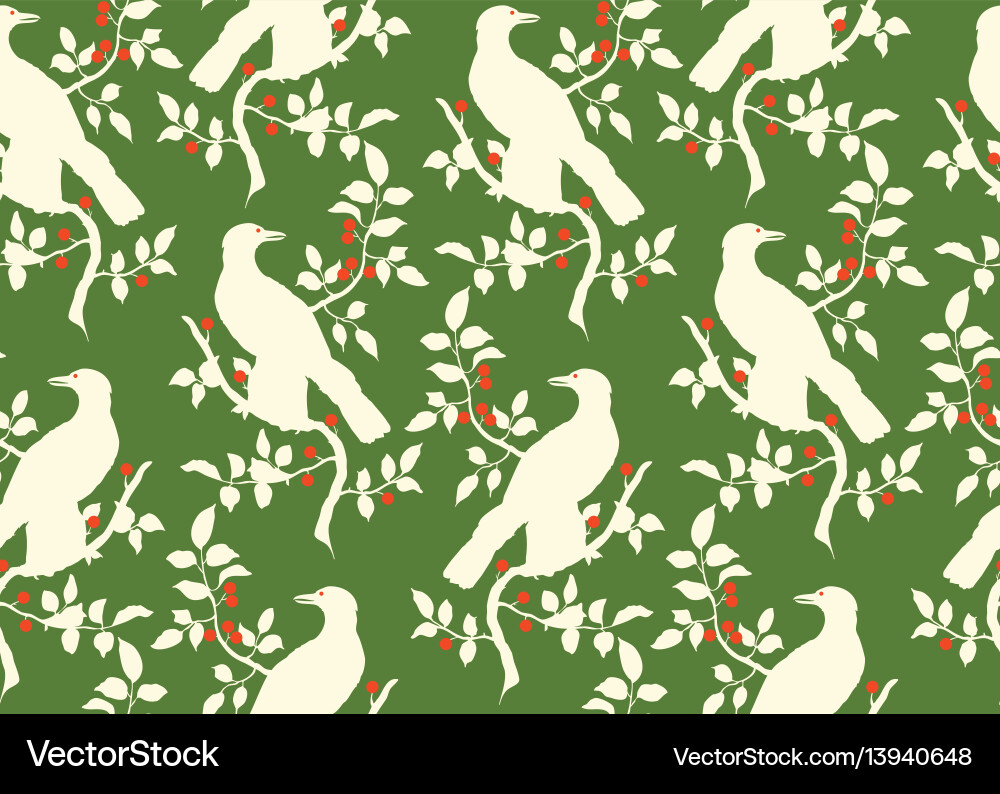 Bird Branch Pattern vector image