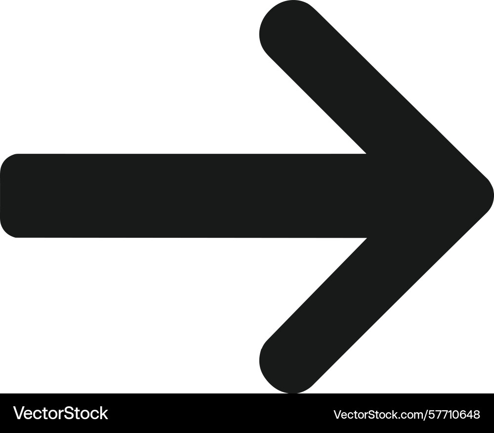Black simple arrow pointing right isolated Black simple arrow pointing right isolated vector image