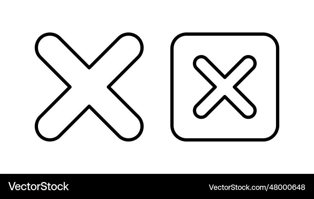 Close icon delete remove cancel exit symbol Close icon delete remove cancel exit symbol vector image