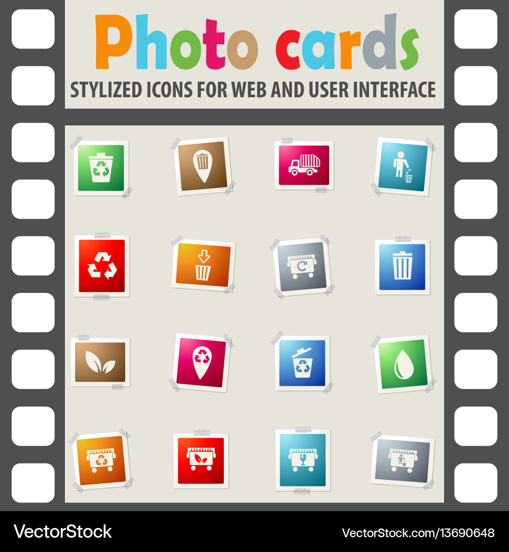 Garbage icon set Vector Image