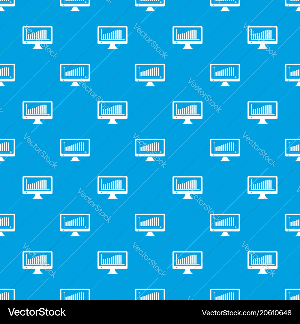 Graph on the monitor pattern seamless blue Graph on the monitor pattern seamless blue vector image
