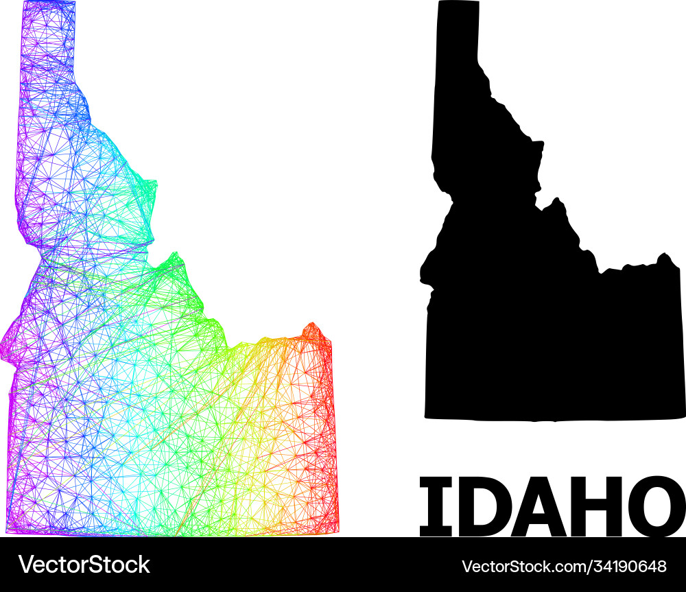 Hatched map idaho state with spectrum gradient Vector Image