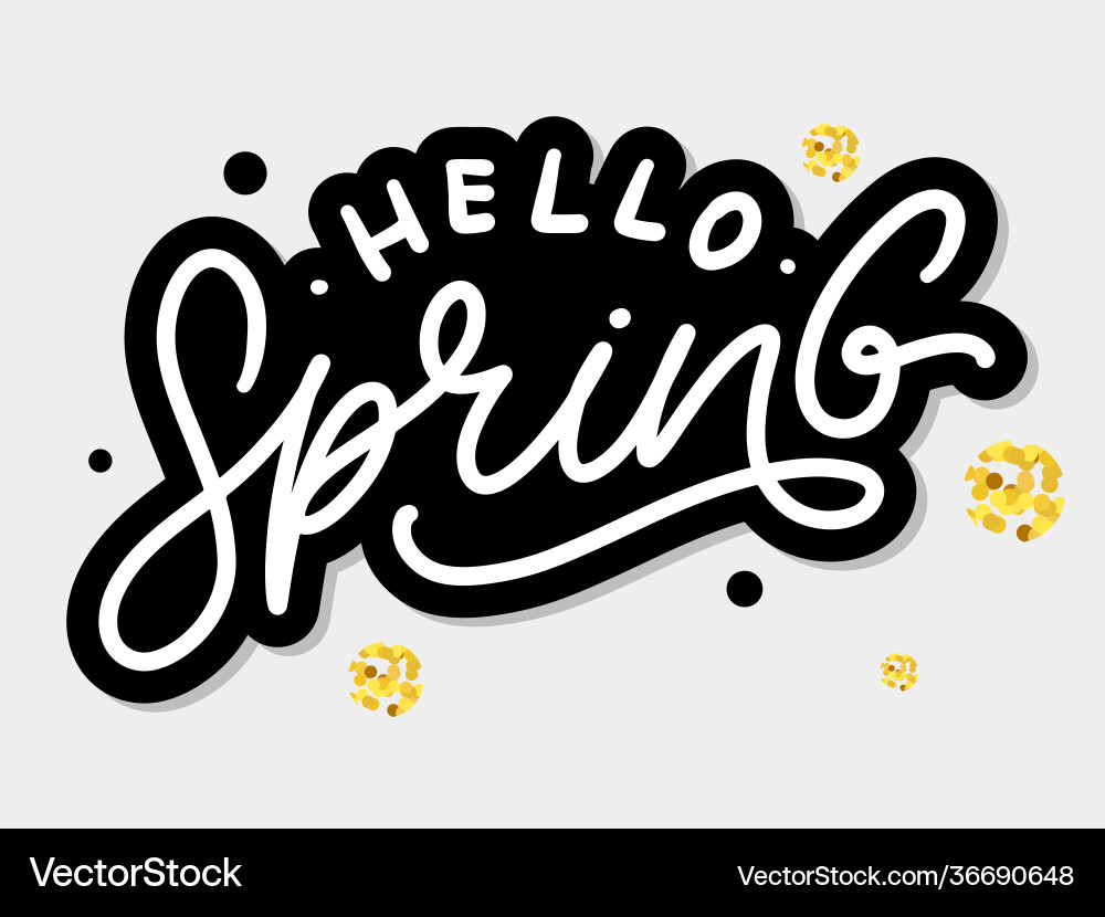 Hello spring flowers text background frame Hello spring flowers text background frame vector image