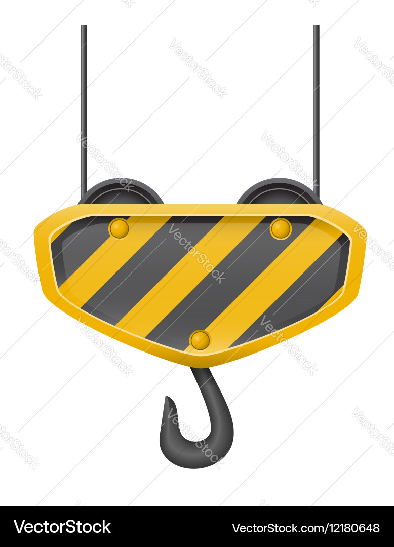 Hook for building crane 01 Vector Image