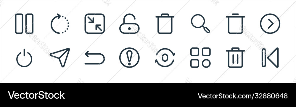 Interface line icons linear set quality Interface line icons linear set quality vector image