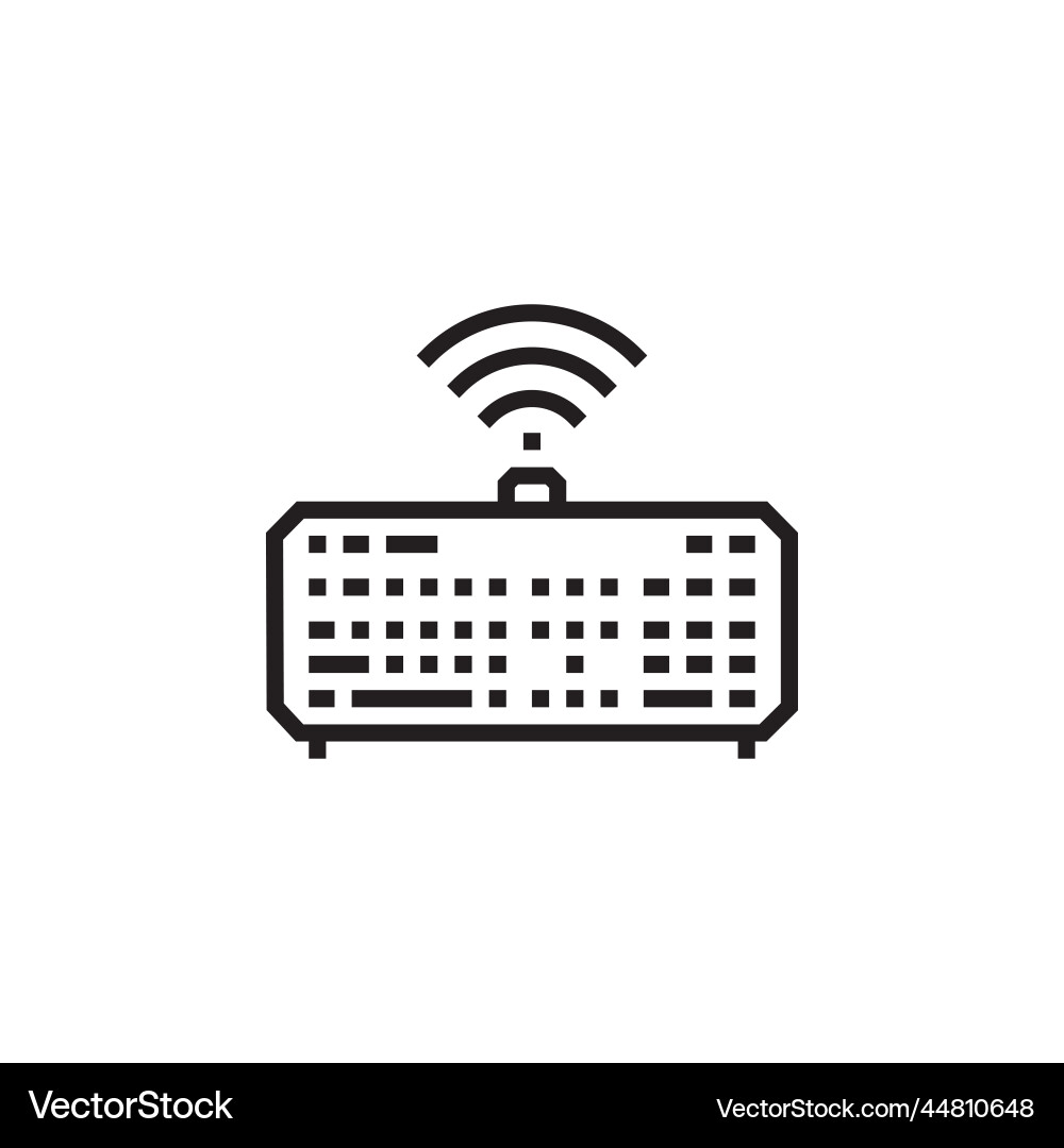 Keyboard wireless icon computer component vector image
