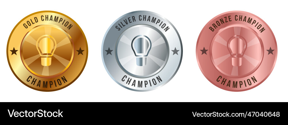 Kreativität Leuchtmittel Lampe Idee Gold Silber Bronze Kreativität Leuchtmittel Lampe Idee Gold Silber Bronze vektorbild