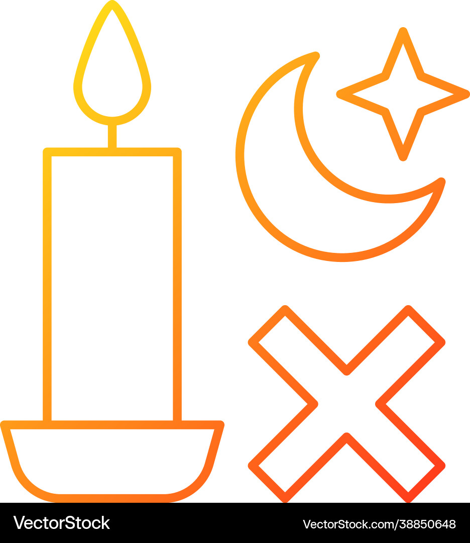 Never use candle while sleeping gradient linear Vector Image
