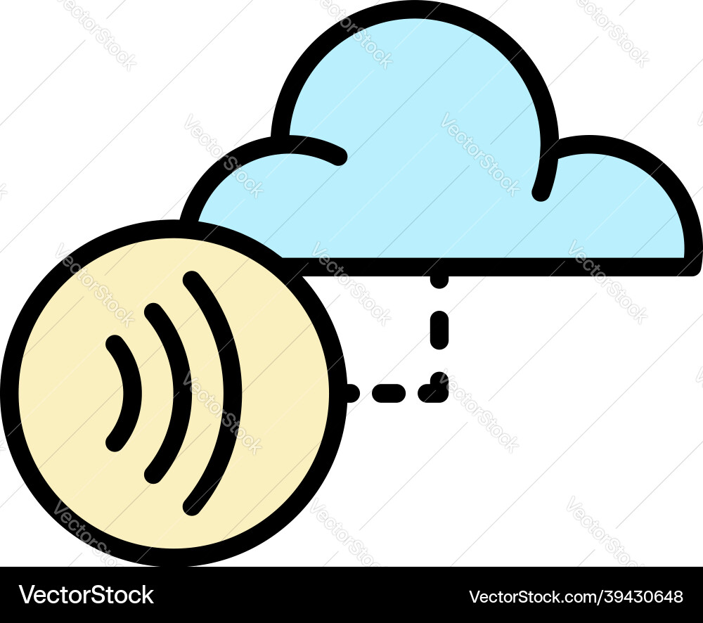 Nfc cloud data icon color outline Nfc cloud data icon color outline vector image