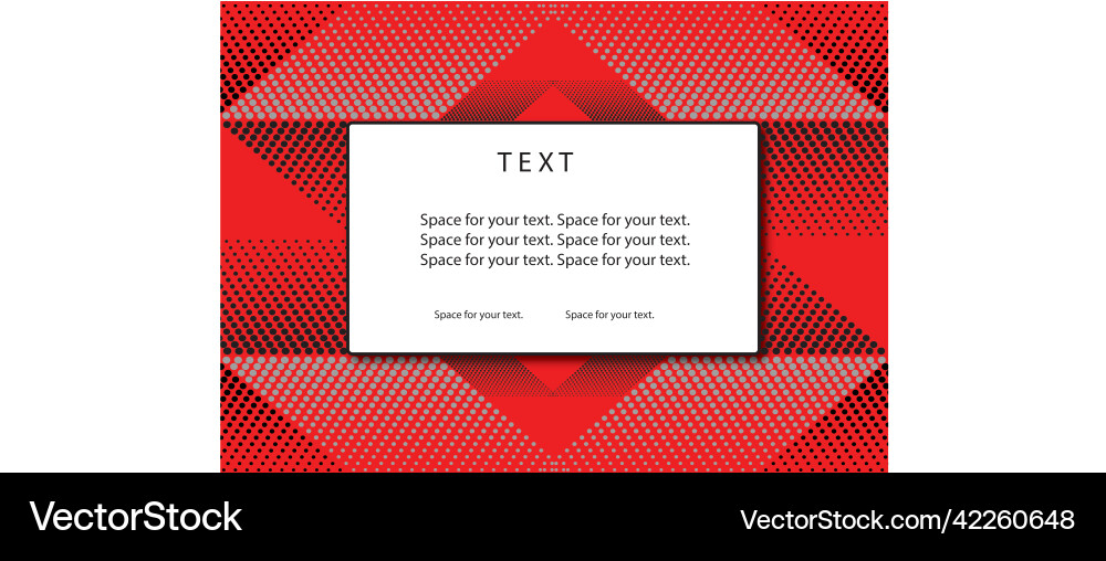 Red background with halftone pattern and sample vector image