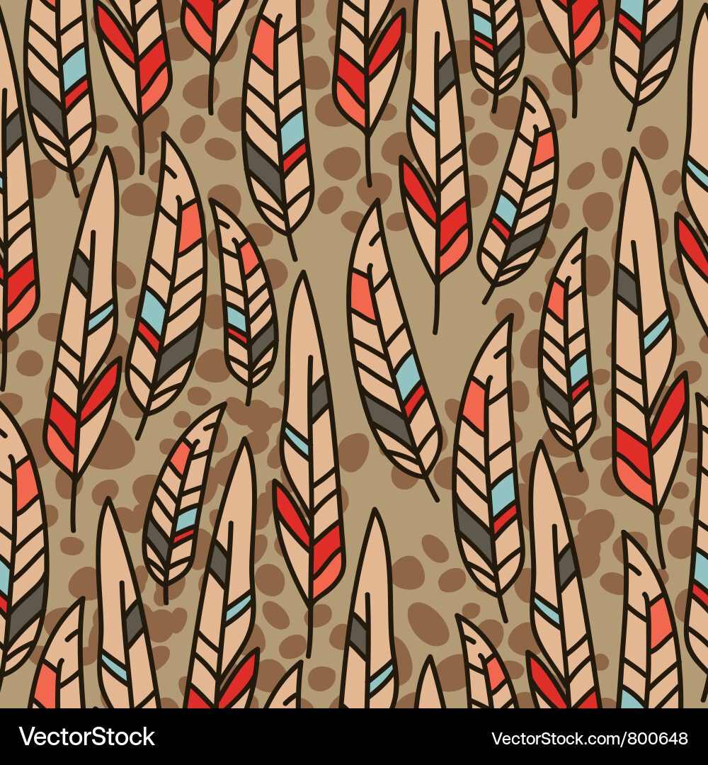 Seamless texture with feathers vector image