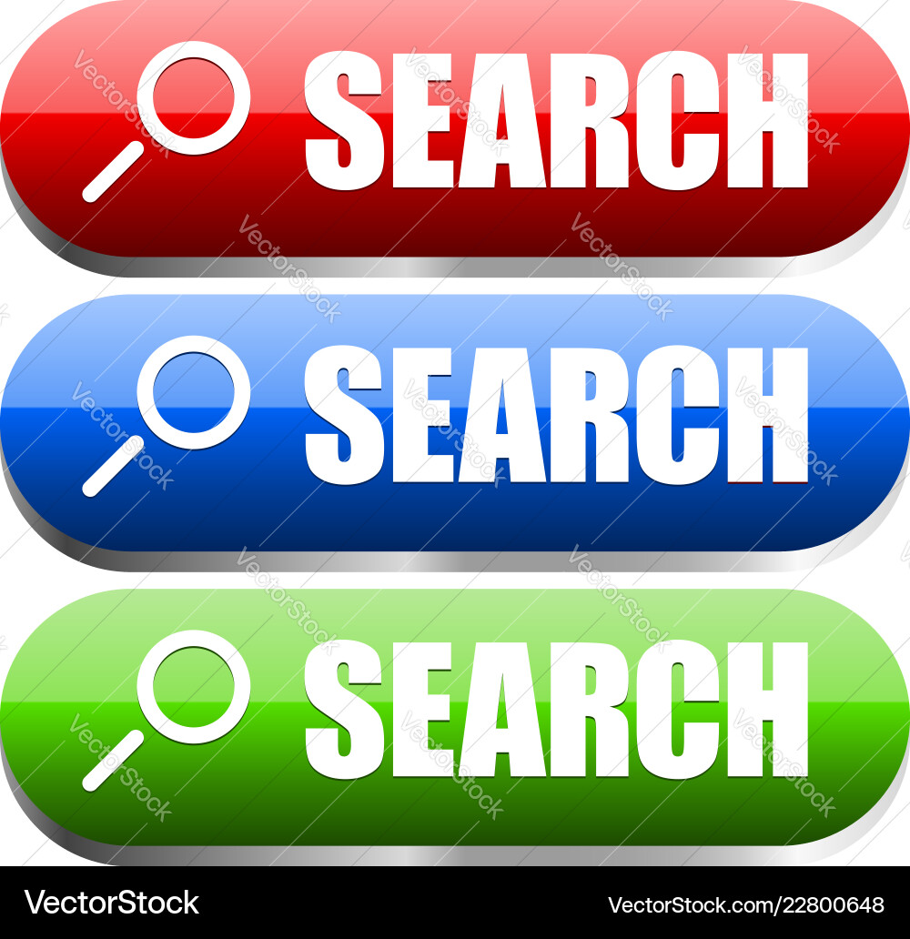 Search buttons in different colors Vector Image