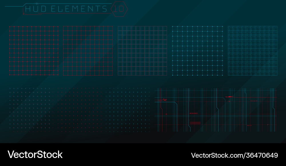 A set hud grids elements for futuristic A set hud grids elements for futuristic vector image