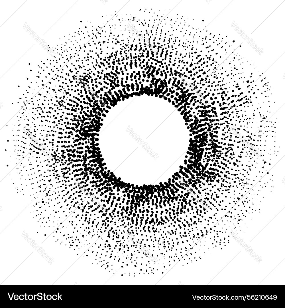 Abstract circular pattern of dispersed particles Abstract circular pattern of dispersed particles Vector Image