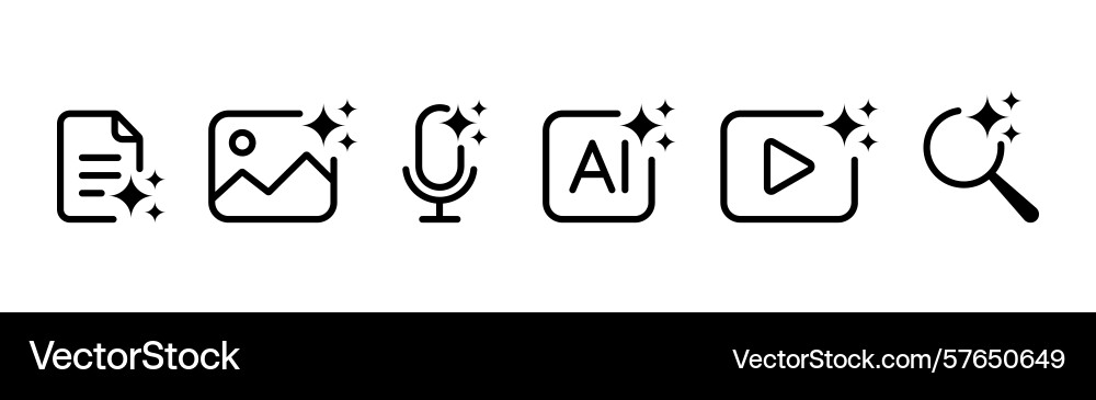 Ai generate button set Ai generate button set vector image