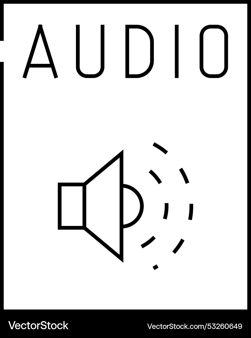 Audio file format document line icon Audio file format document line icon vector image