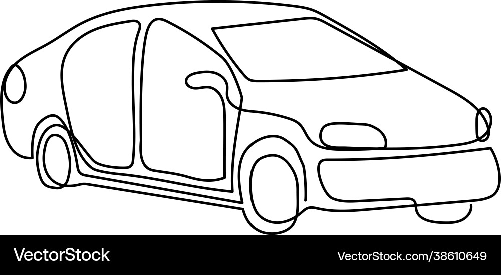 Auto Automobil kontinuierliche Linie Zeichnung ein Auto Automobil kontinuierliche Linie Zeichnung ein vektorbild