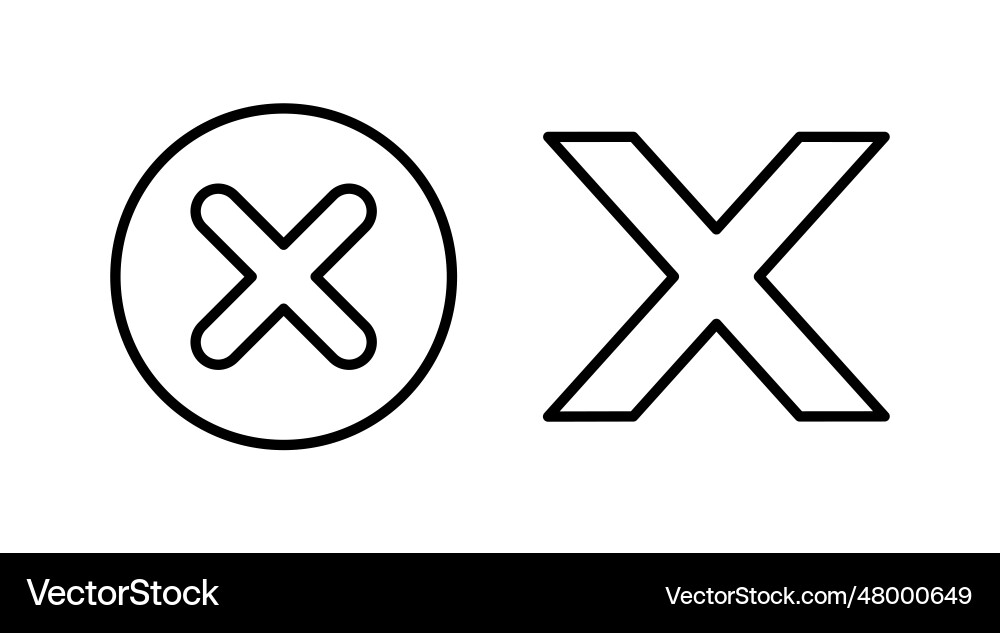 Close icon delete remove cancel exit symbol Vector Image