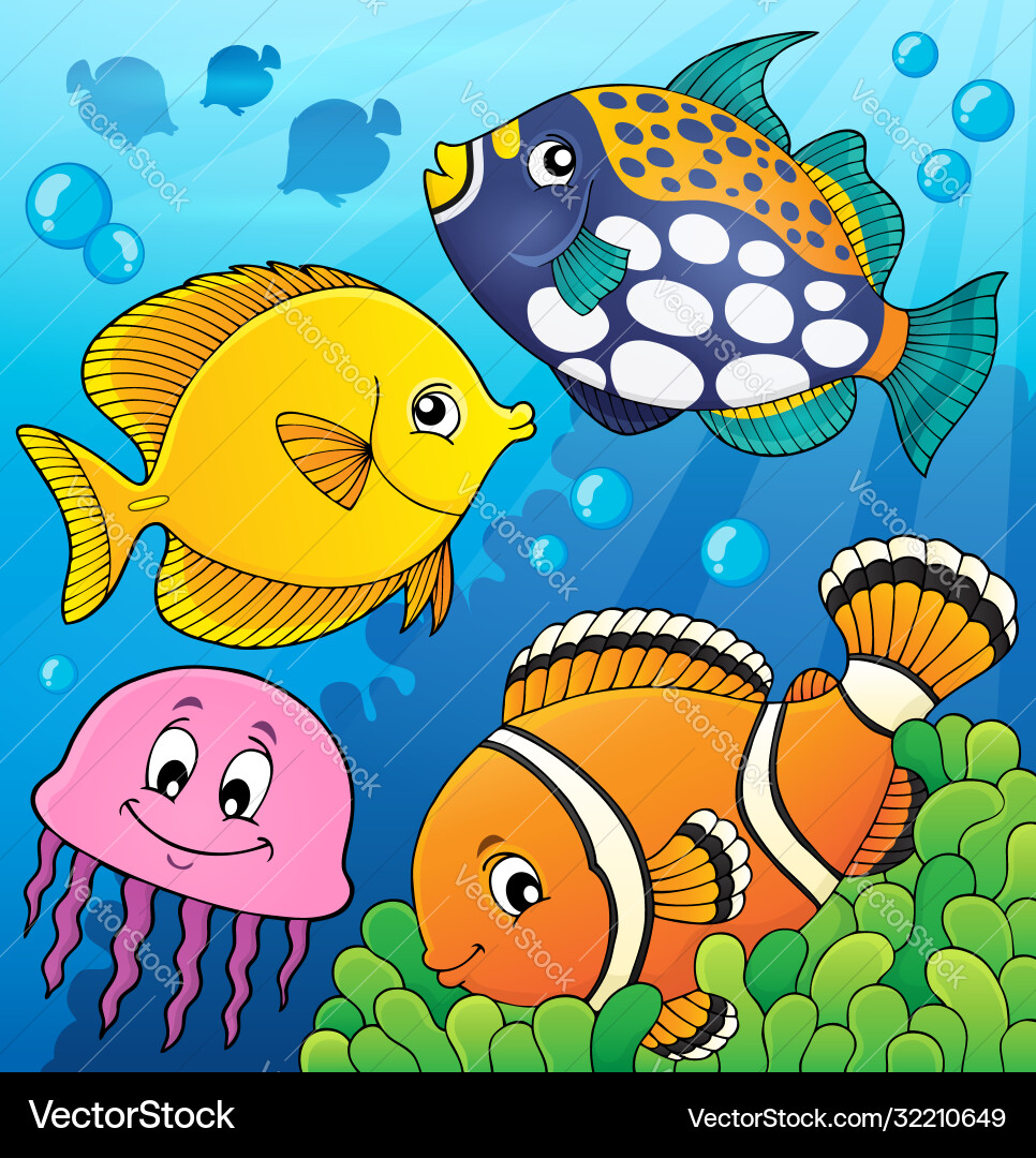 Coral reef fish theme image 9 Royalty Free Vector Image