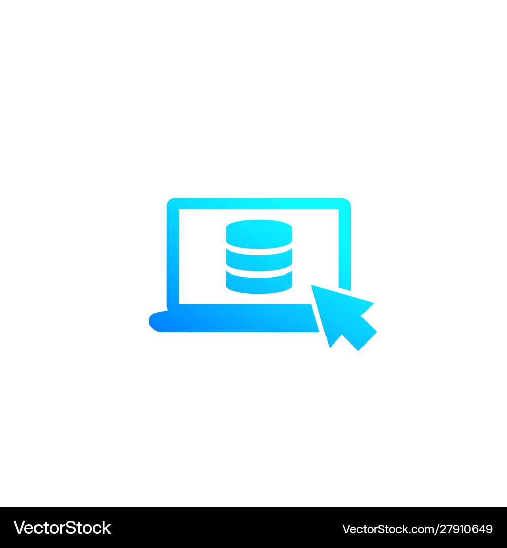 Database and laptop computer icon vector image