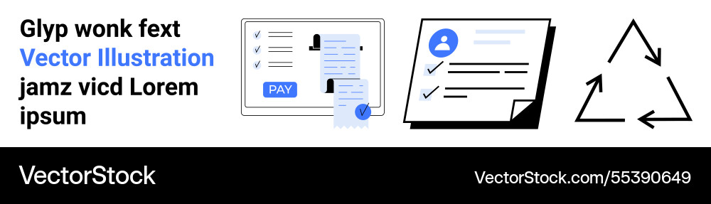 Digital forms payment invoice profile document Vector Image