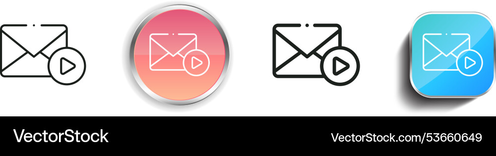 Email icon thin linear regular and button style Email icon thin linear regular and button style Vector Image