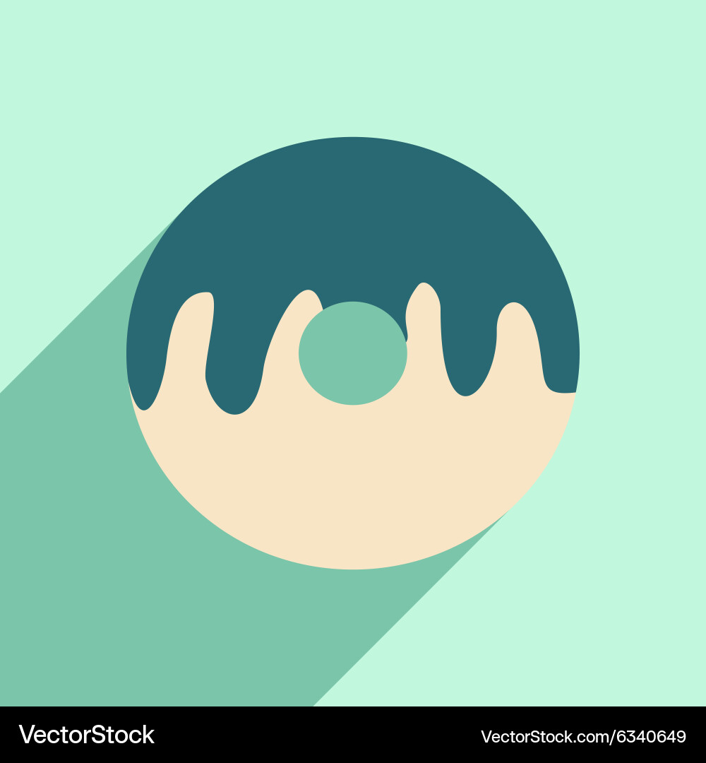 Flat with shadow icon and mobile application donut vector image