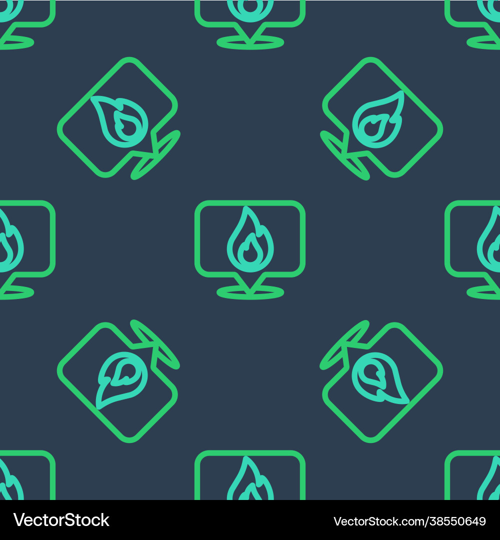 Line map pointer with fire flame icon isolated Vector Image