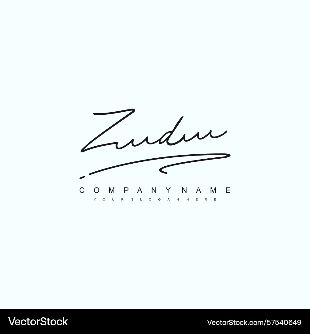Minimal signature logo design with zd initials Minimal signature logo design with zd initials Vector Image